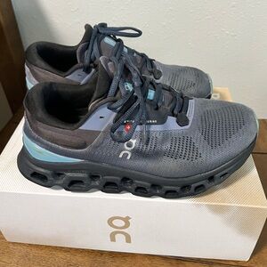 On Running Men's Charcoal and Teal Athletic Shoes
